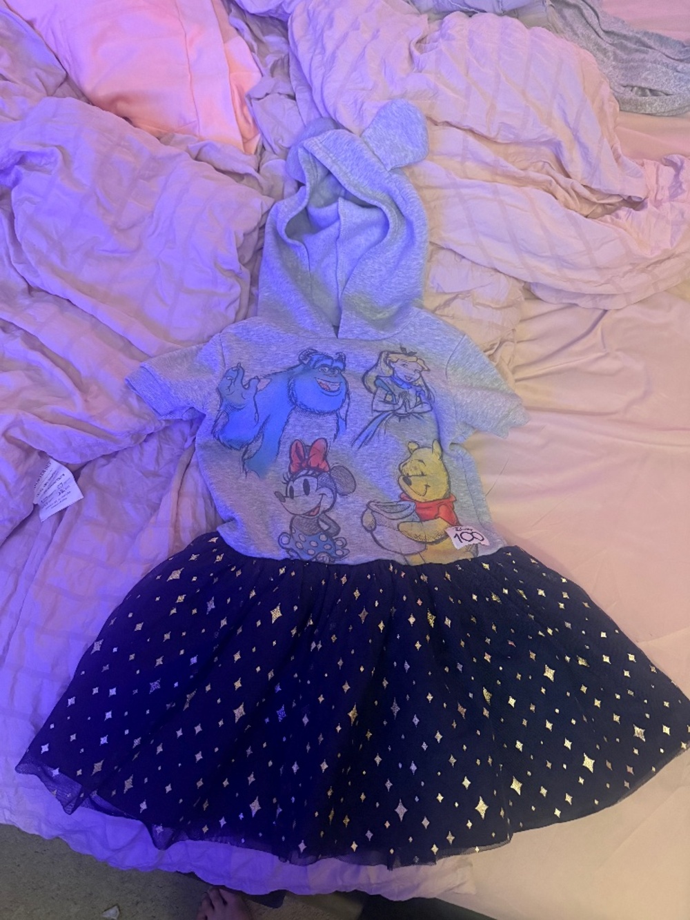 Disney 100 Hooded dress Tulle Sparkle Star Minnie Alice Sulley size 6x